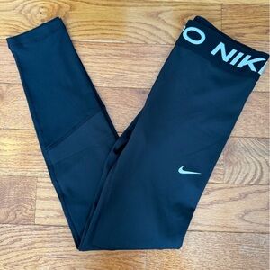 Nike Kids Black Leggings with White Logo